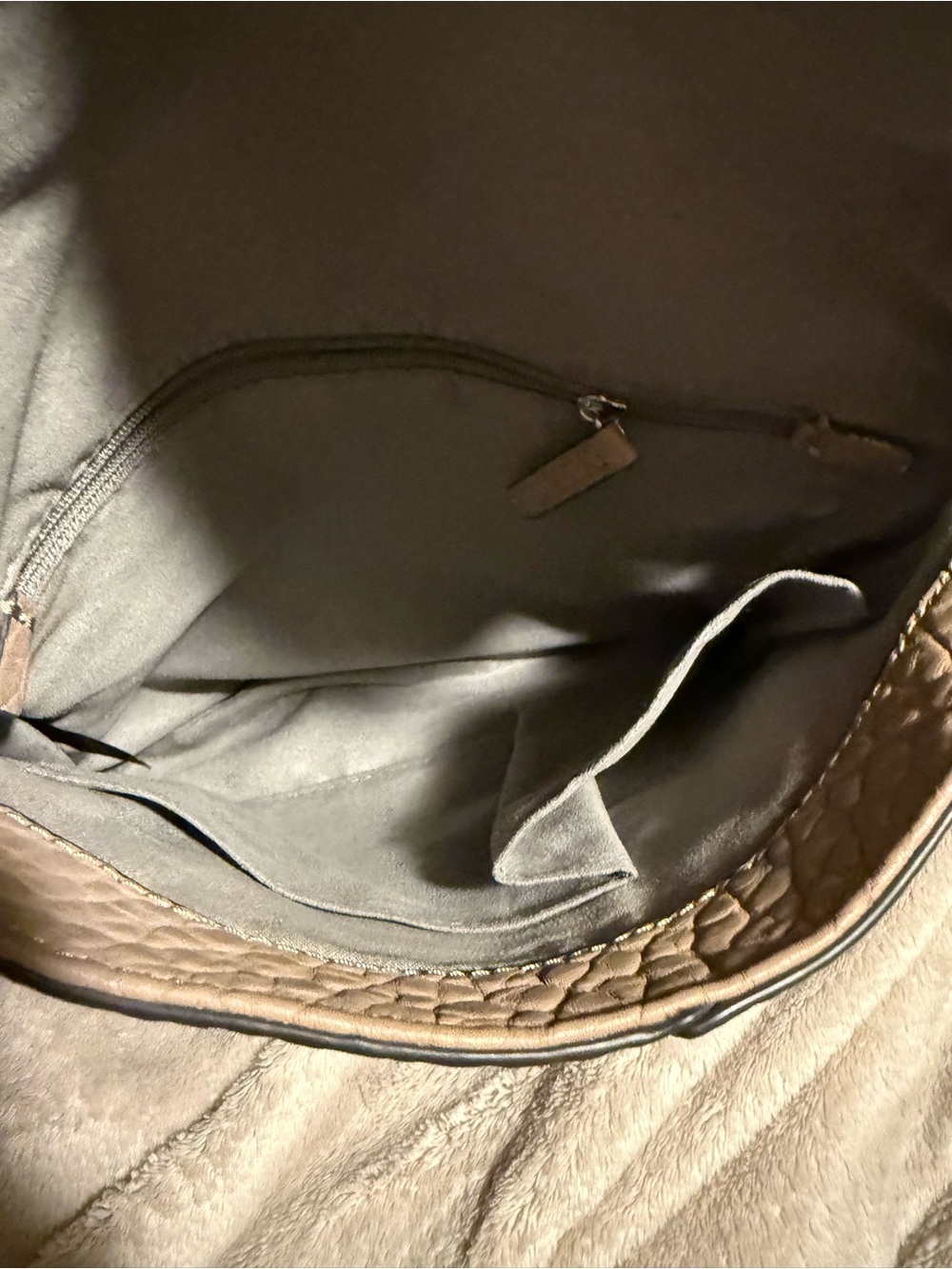 Vince Camuto Pebbled Leather Shoulder Bag in Dusty Blush - Picture 5 of 7